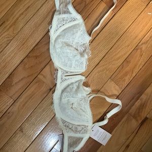 white laced bralette